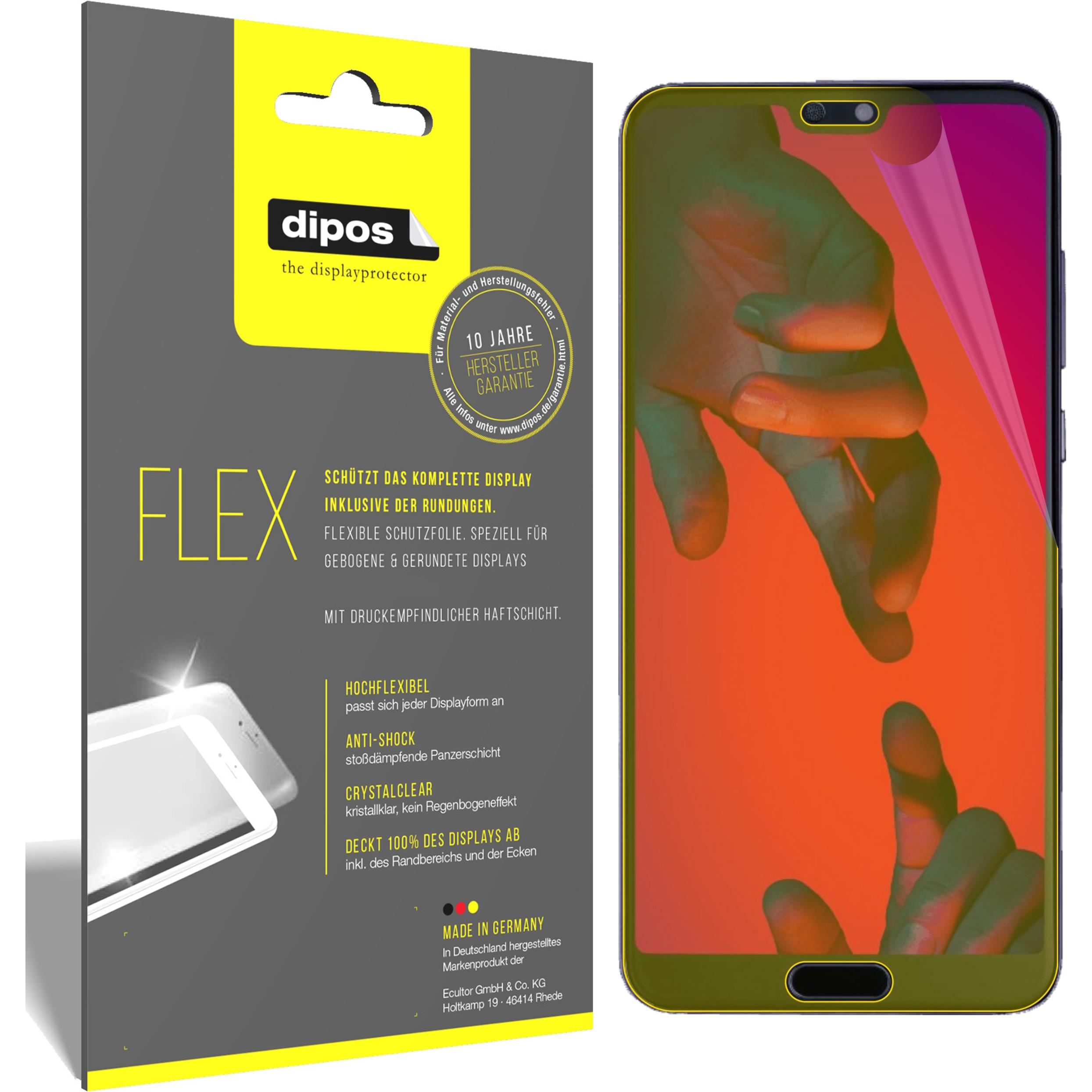 Dipos Displayschutzfolie Full-Cover 3D (2 Stück, Huawei P20 Pro), Smartphone Schutzfolie, Transparent