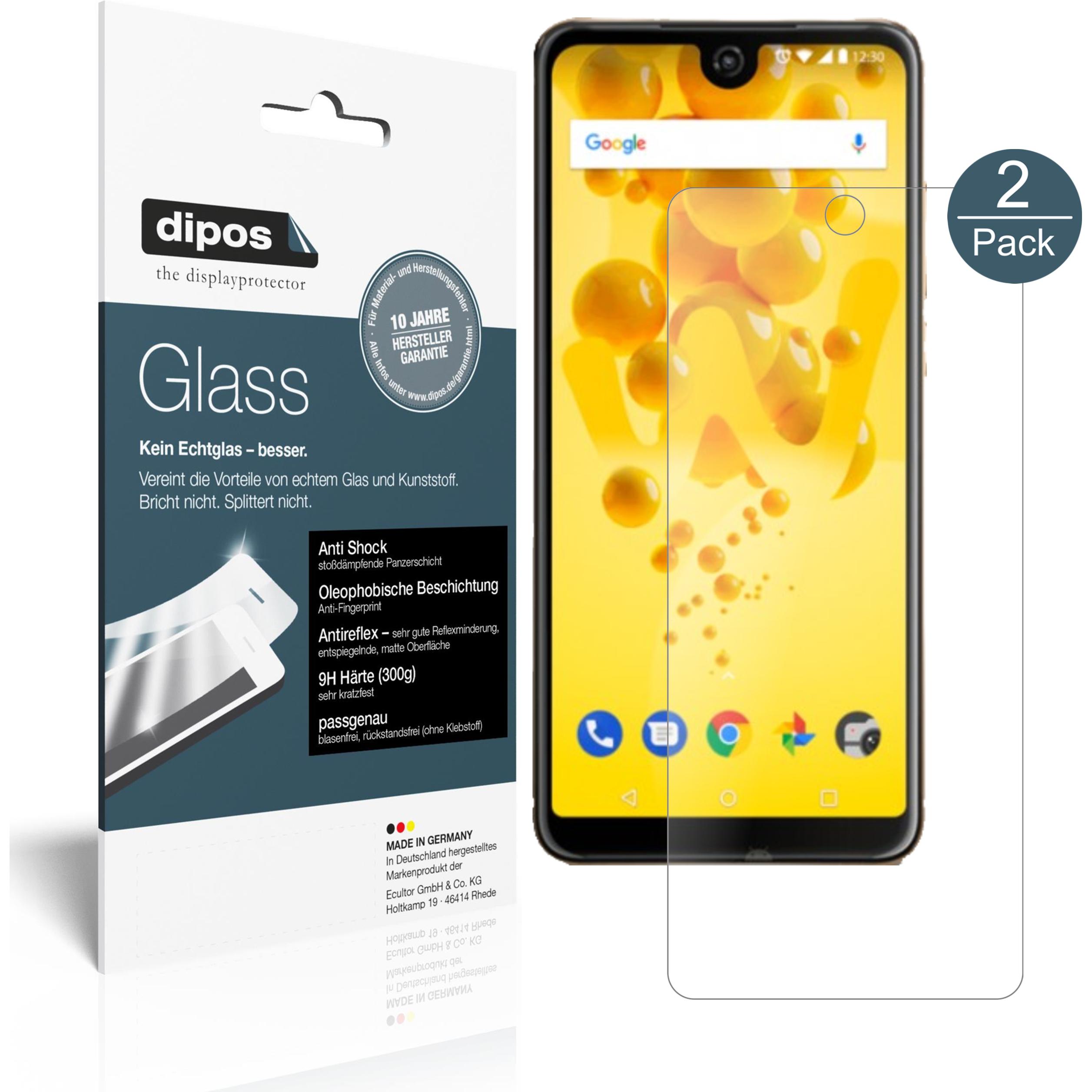 Dipos Displayschutz Anti-Shock (2 Stück, Wiko View 2 Pro), Smartphone Schutzfolie, Transparent