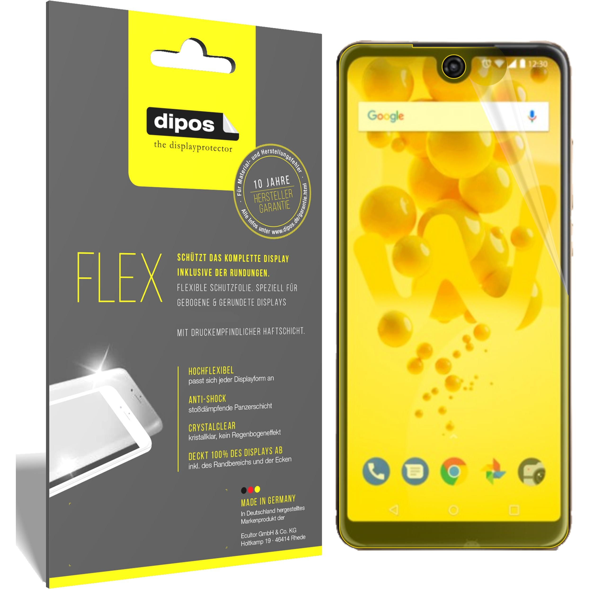 Dipos Displayschutzfolie Full-Cover 3D (3 Stück, Wiko View 2 Pro), Smartphone Schutzfolie, Transparent
