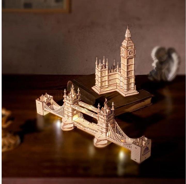 Produktbild Robotime Holzmodellpuzzle 3D Tower Bridge (113 Teile)