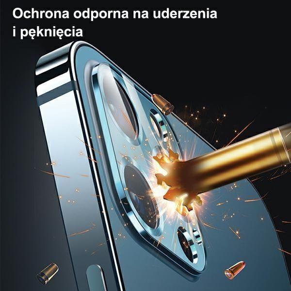 Actual product image Usams Camera Lens Glass iPhone 12 Pro Max metal niebieski/blue BH707JTT04 (US-BH707) (Apple iPhone 12 Pro Max)