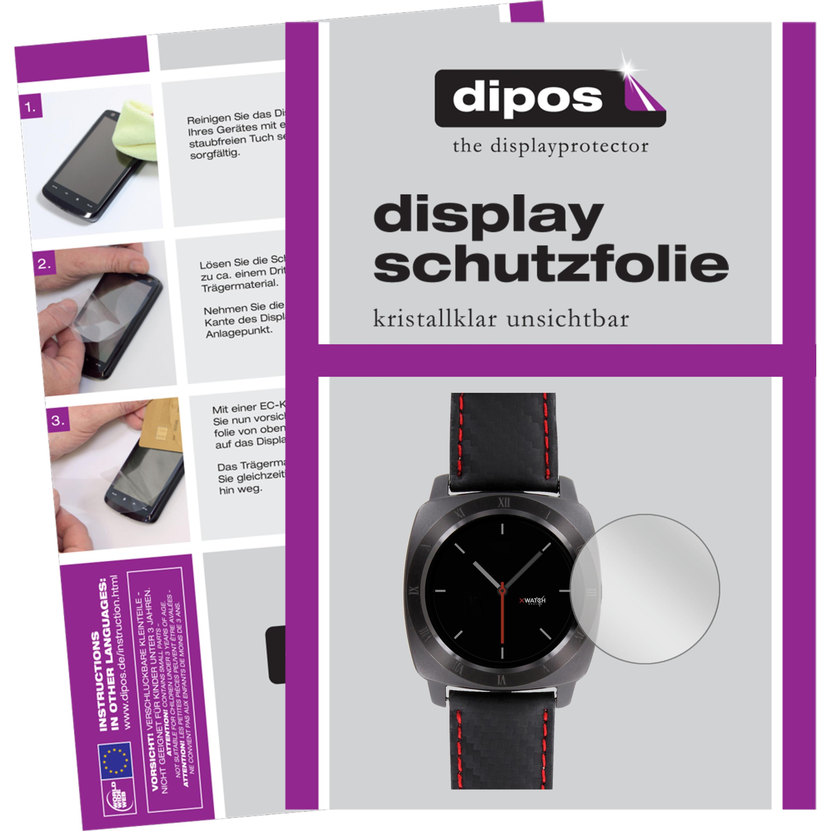 Dipos Displayschutzfolie Crystalclear, Smartwatch Schutzfolie, Transparent