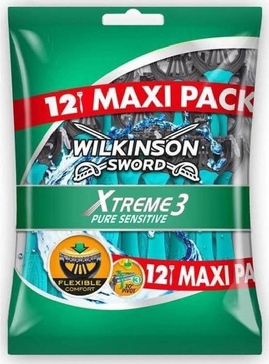 Wilkinson Xtreme3 Pure Sensitive ( 12 Ks ) - Disposable Razing Machine For Men