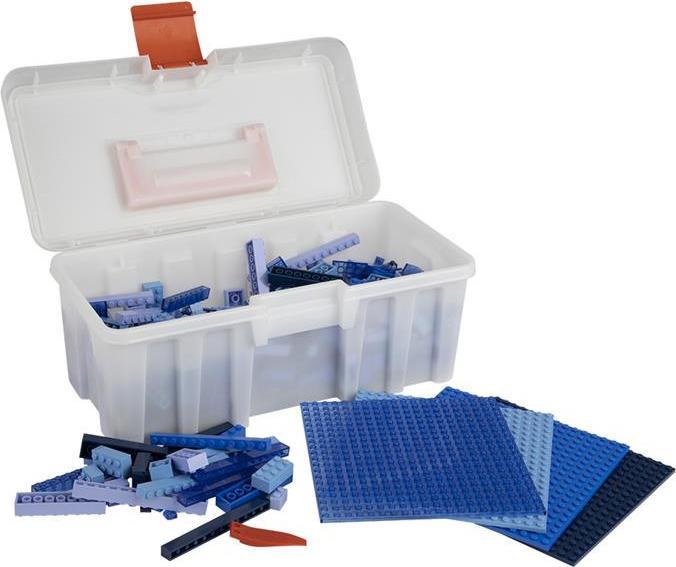 Actual product image Q-Bricks Building Block Box 600+ Blue Mixture