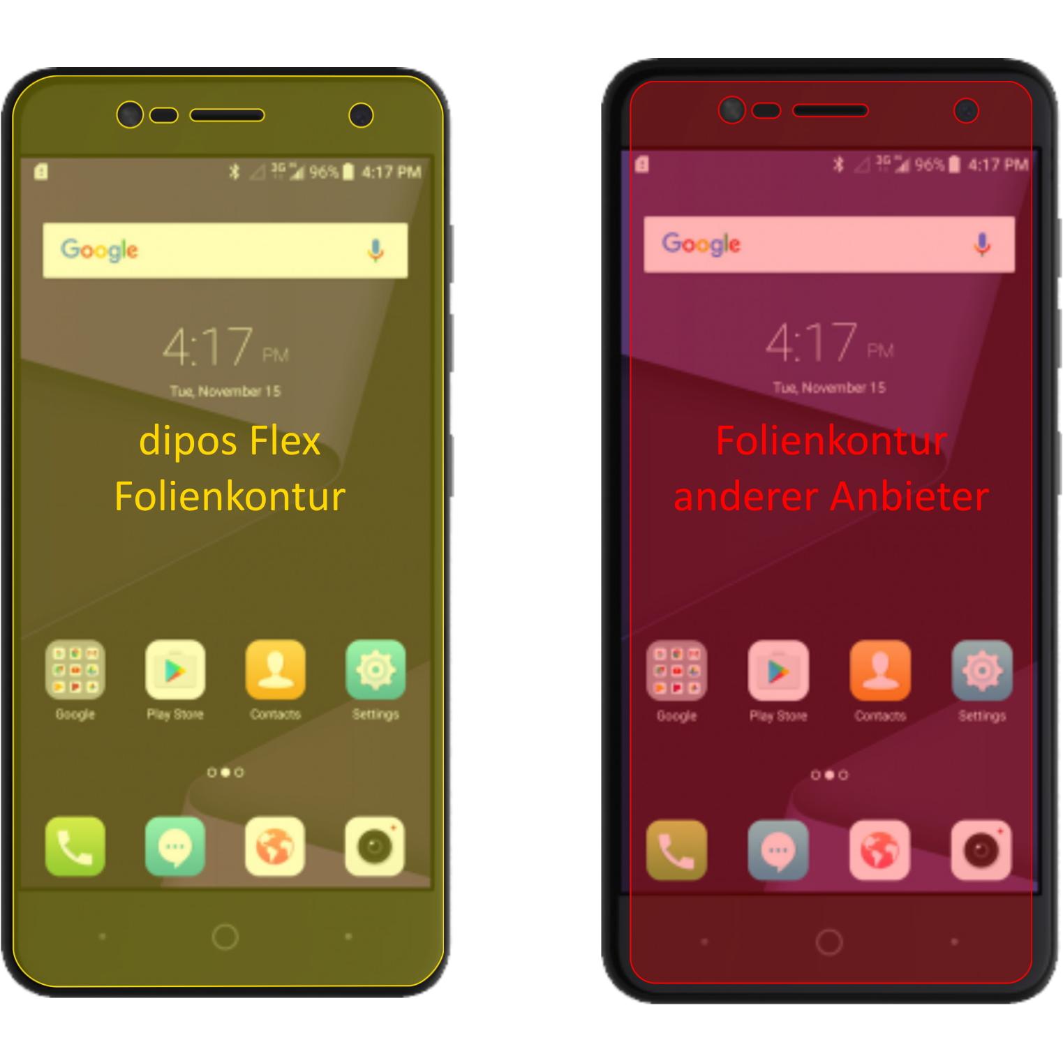 Thumbnail - Dipos Displayschutzfolie Full-Cover 3D (3 Stück, ZTE Blade V8 Mini), Smartphone Schutzfolie, Transparent