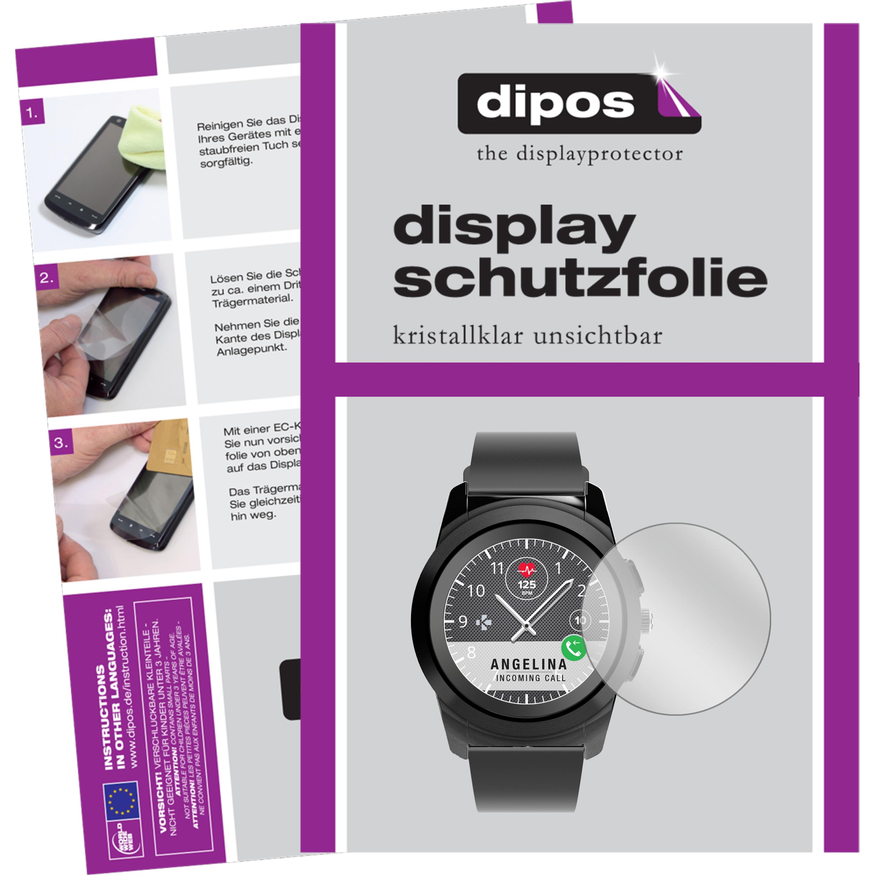Dipos Displayschutzfolie Crystalclear, Smartwatch Schutzfolie, Transparent