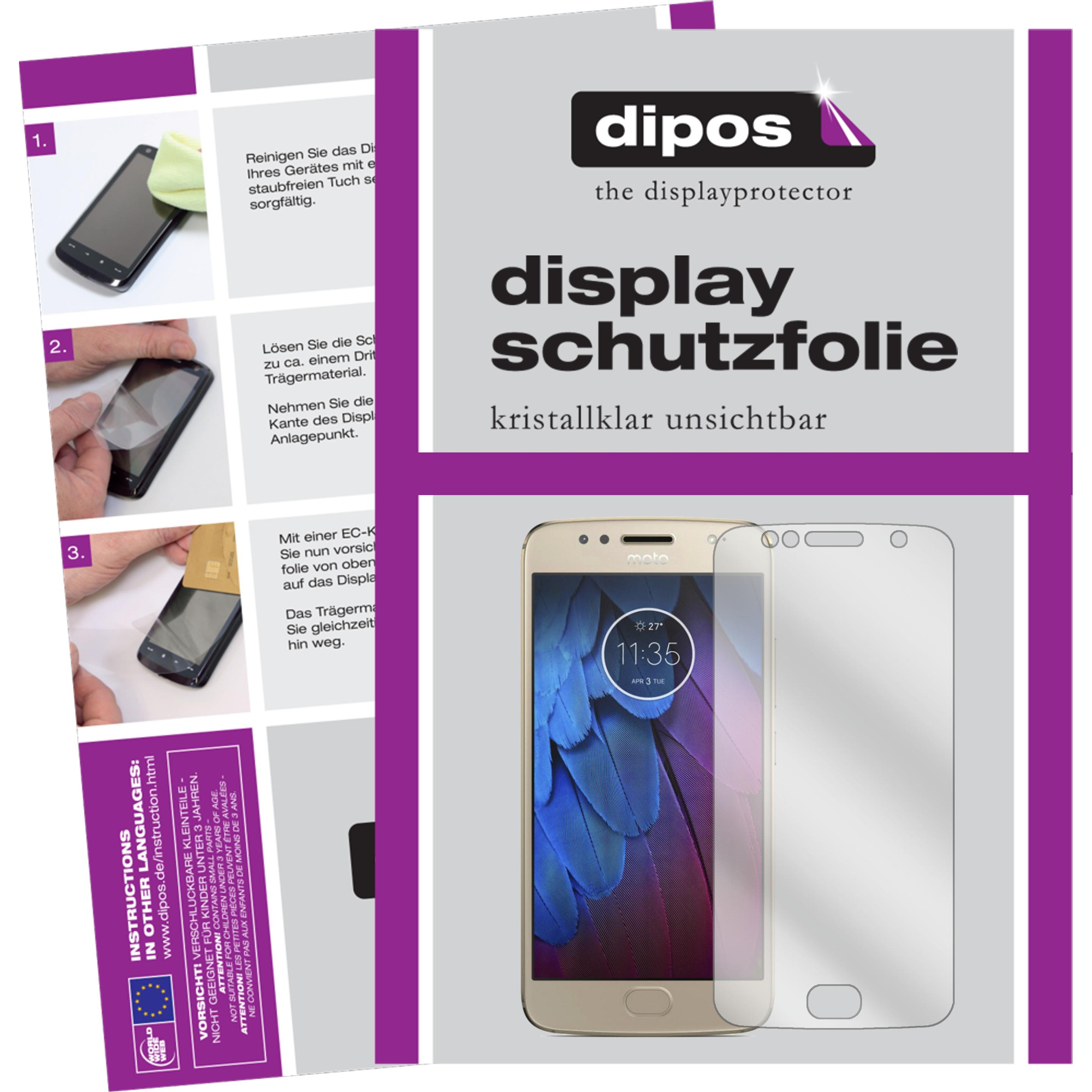 Dipos Displayschutzfolie Crystalclear (2 Stück, Motorola Moto G5S Plus), Smartphone Schutzfolie, Transparent