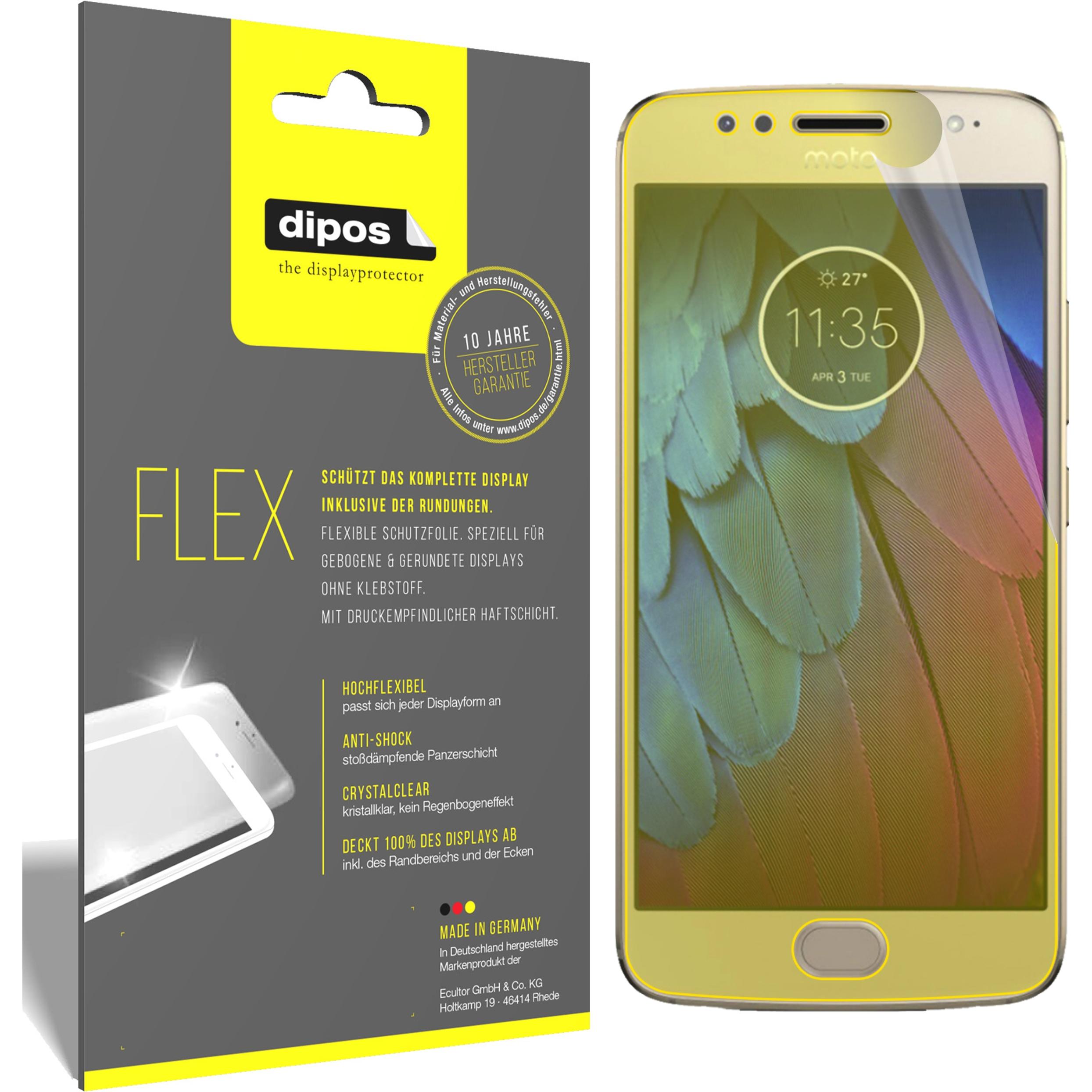 Dipos Displayschutzfolie Full-Cover 3D (3 Stück, Motorola Moto G5S Plus), Smartphone Schutzfolie, Transparent