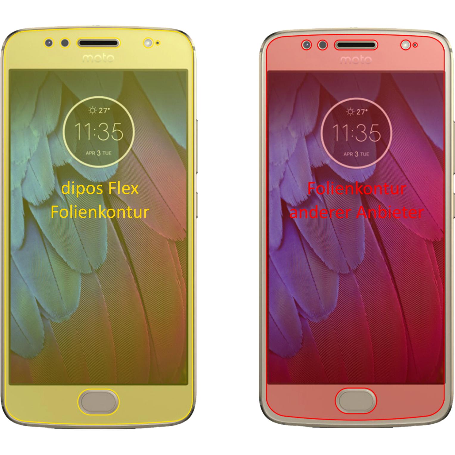Thumbnail - Dipos Displayschutzfolie Full-Cover 3D (3 Stück, Motorola Moto G5S Plus), Smartphone Schutzfolie, Transparent