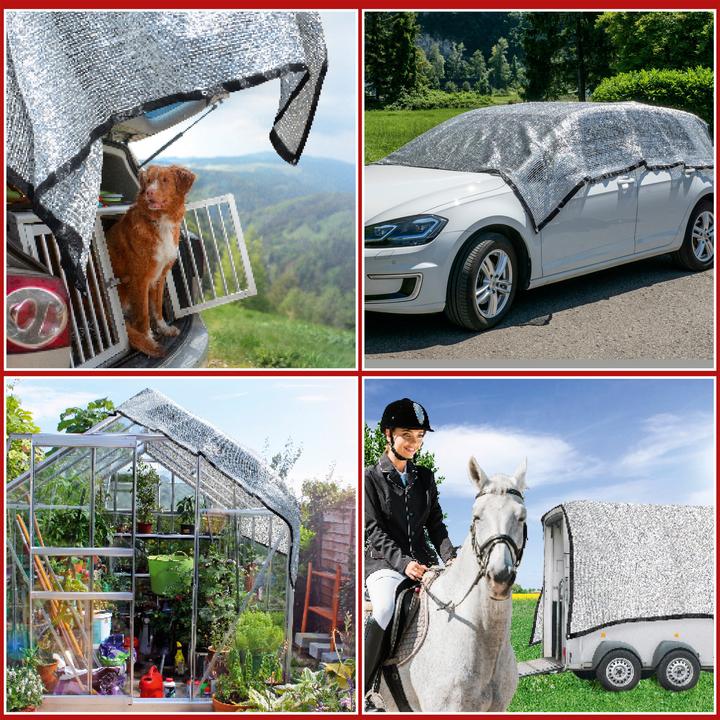Immagine prodotto Walser Rete di protezione solare Stay Cool, paralume per auto con protezione UV argento 4x6m