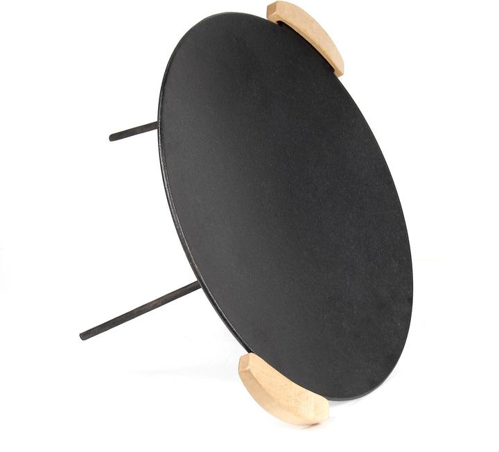 Produktbild Wiltec Dutch Oven Grillplatte Holzgriffe Ø44cm Höhe 20cm+32cm Grillaufsatz Gusseisen