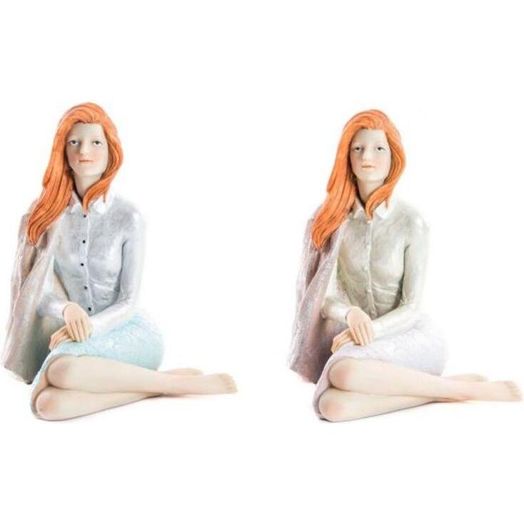 DKD Home Decor, Deko Objekt, Deko-Figur 15 x 18 x 19,5 cm Damen Harz Romantisch (2 pcs)