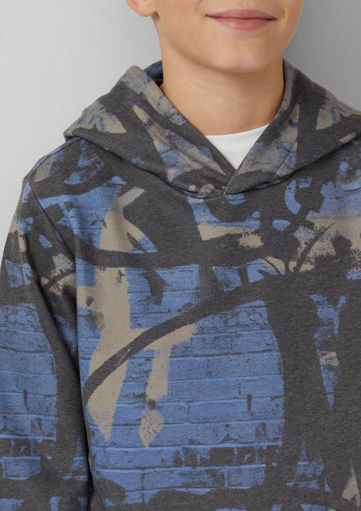 Produktbild s.Oliver Sweatshirt Kapuzensweater mit Graffiti-Print (170, 176)