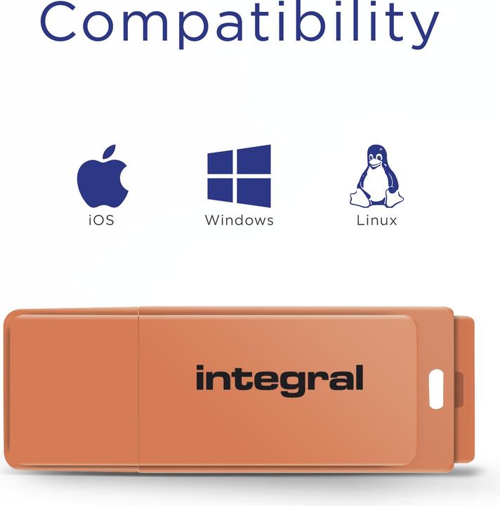 Actual product image Just Integral Neon - USB Flash Drive - 32 GB - USB 2.0 (32 GB, USB-A)