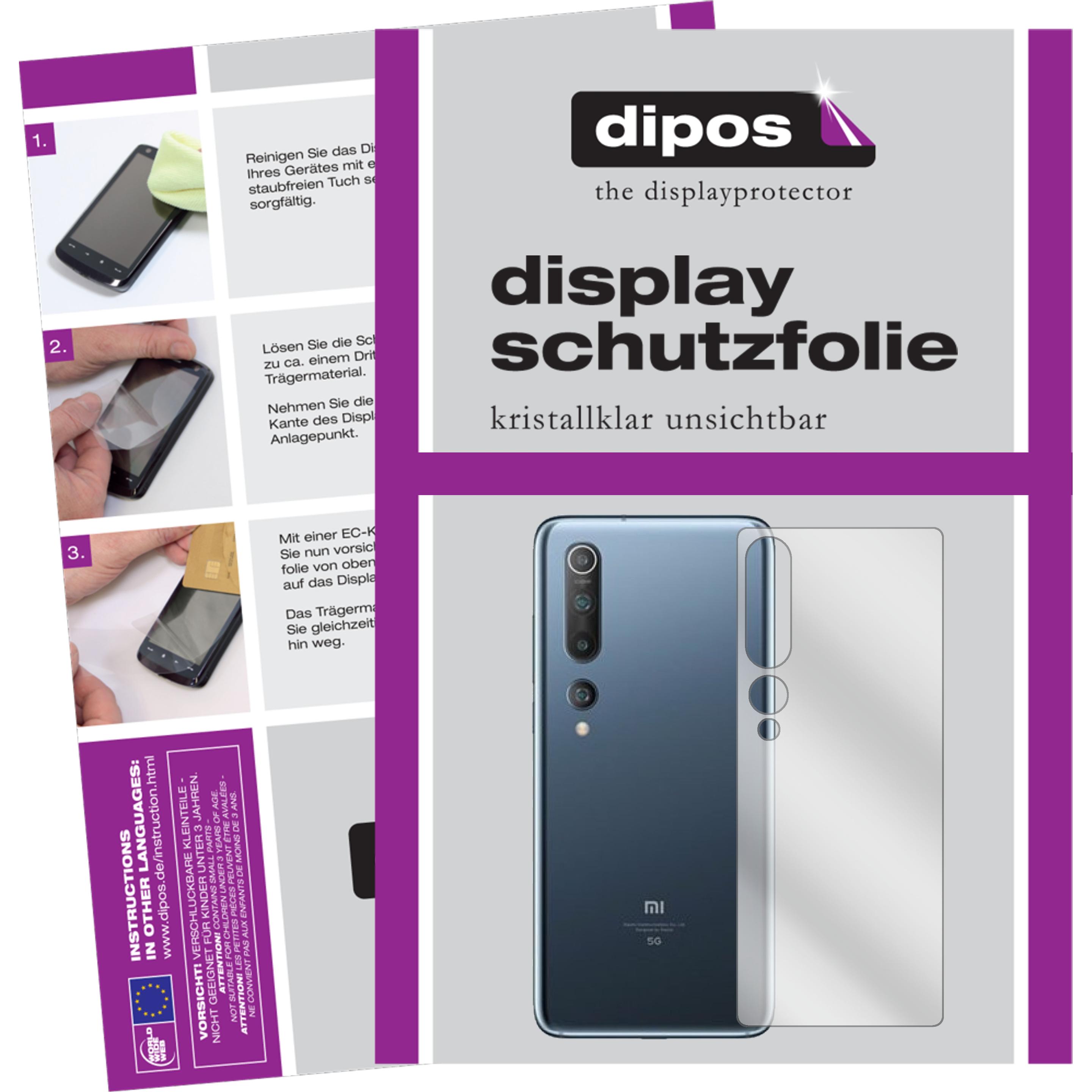 Dipos Displayschutzfolie Crystalclear (2 Stück, Xiaomi Mi 10), Smartphone Schutzfolie, Transparent