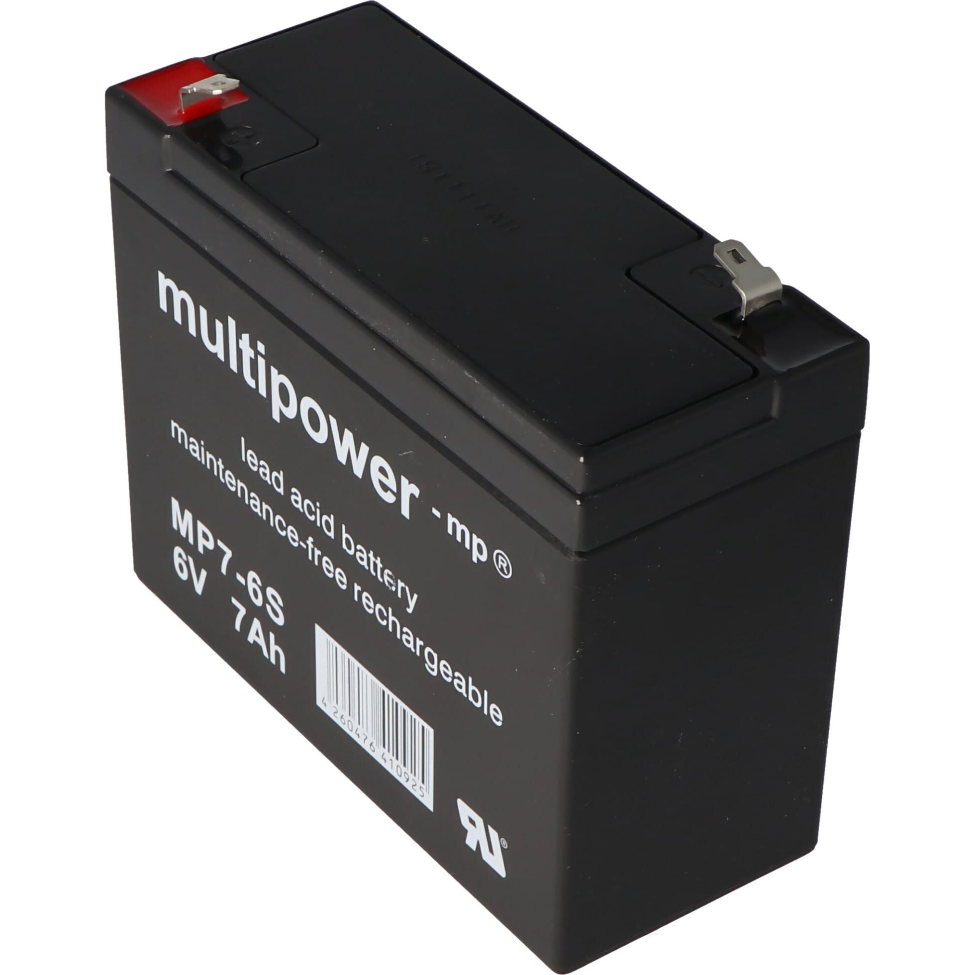 Multipower, Versorgungsbatterie, Akku MP7-6S wie Sonnenschein A206/6.5S, jedoch mit etwas anderen Kontakten (6 V, 6.50 A...