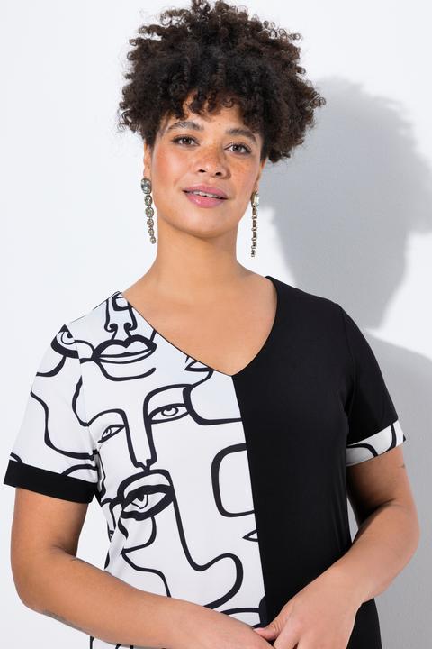 Produktbild Miamoda Jerseykleid, bequeme Passform, halb mit Scribble-Muster (54)
