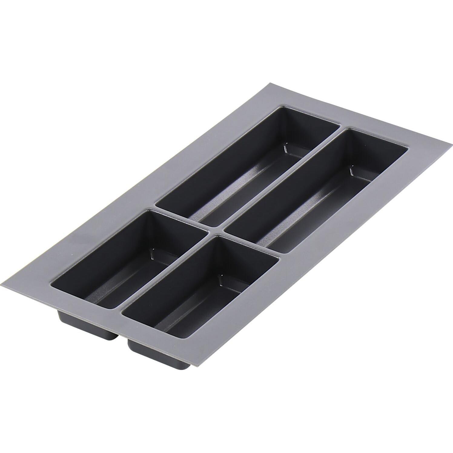 Agoform Besteckeinsatz Classico kürzbar 490x240x50,5mm, Kunststoff schiefergrau, Besteckkasten, Grau