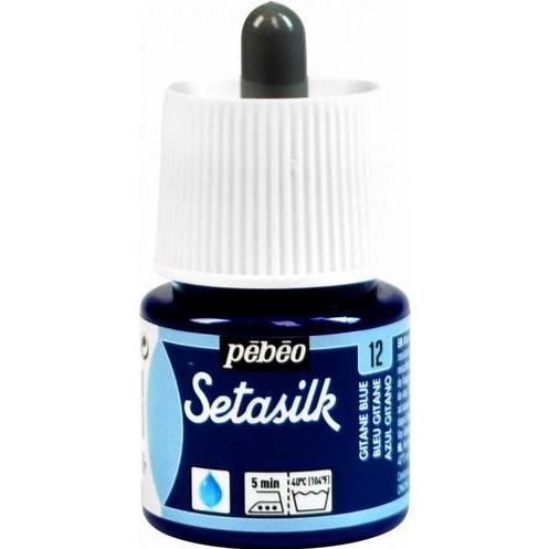 Thumbnail - Pebeo, Künstlerfarbe + Bastelfarbe, Setasilk (Gitane Blau, 45 ml)