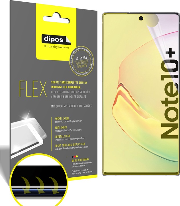Produktbild Dipos Displayschutzfolie Full-Cover 3D (3 Stück, Samsung Galaxy Note 10 Plus)