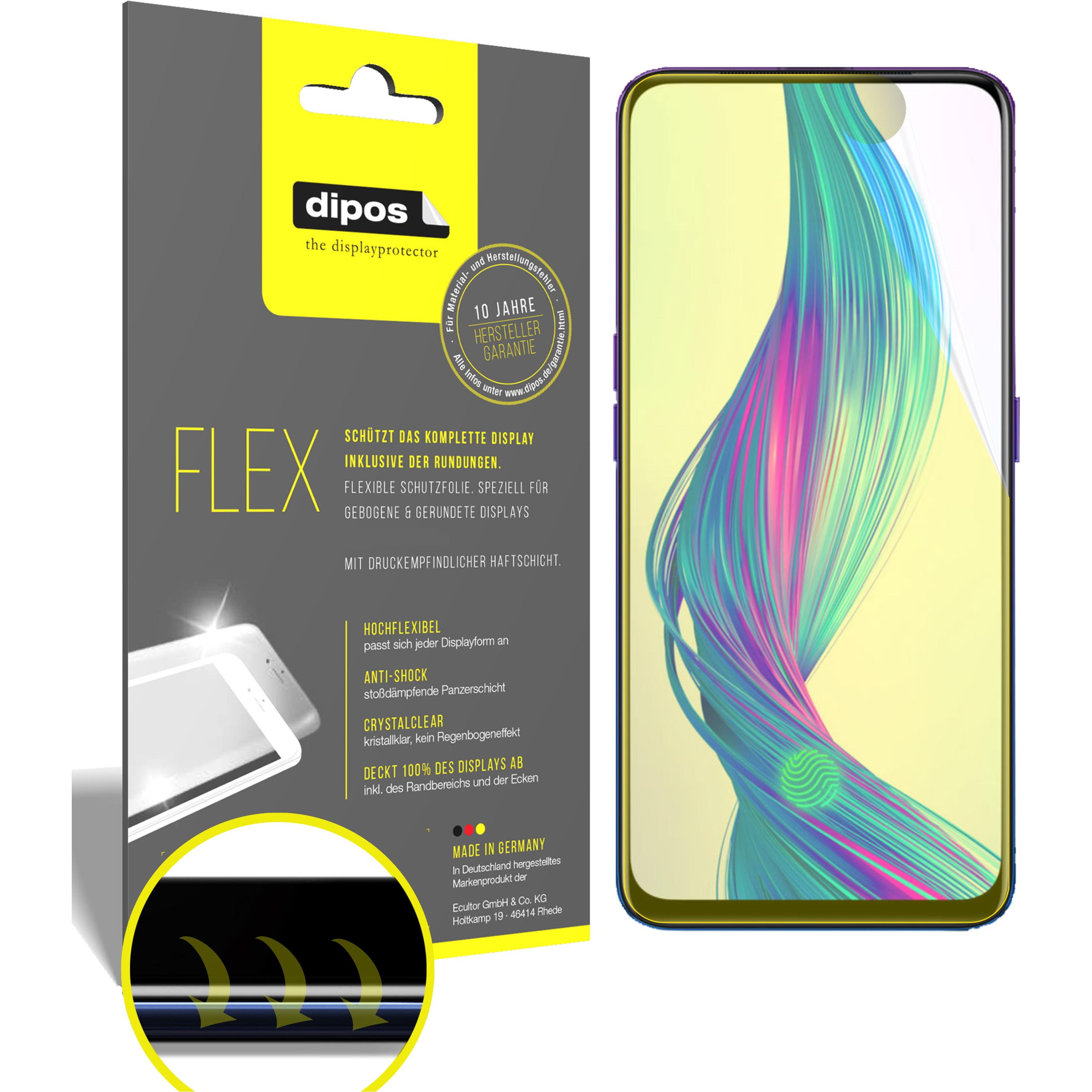 Dipos Displayschutzfolie Full-Cover 3D (3 Stück, Realme X), Smartphone Schutzfolie, Transparent