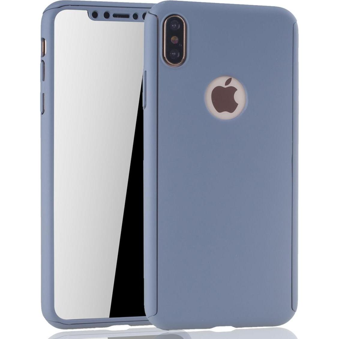 Thumbnail - König Design Hülle Handy Schutz für Apple iPhone XS Max Full Case Cover Displayschutz Grau (Apple iPhone XS Max), Smartp...
