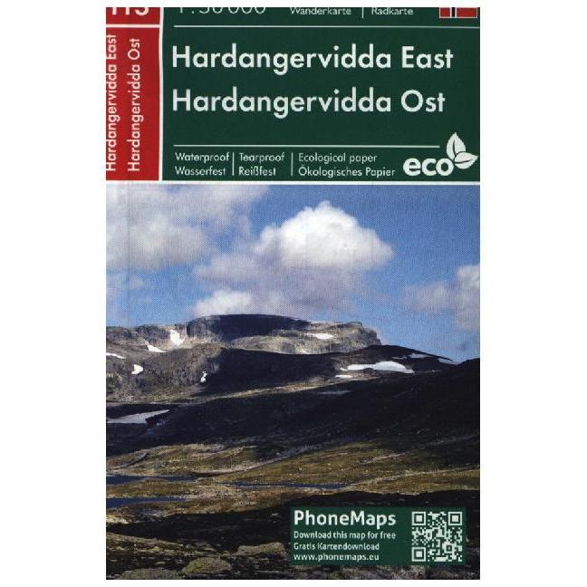 Hardangervidda Ost, Wander- Radkarte, Landkarte