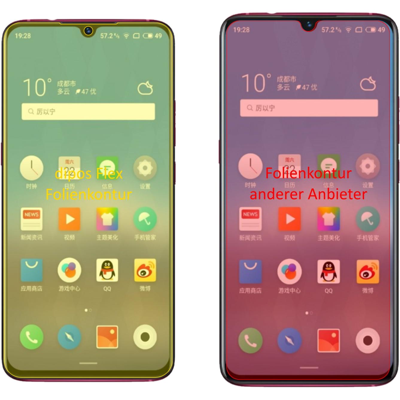 Thumbnail - Dipos Displayschutzfolie Full-Cover 3D (2 Stück, Meizu Note 9), Smartphone Schutzfolie, Transparent