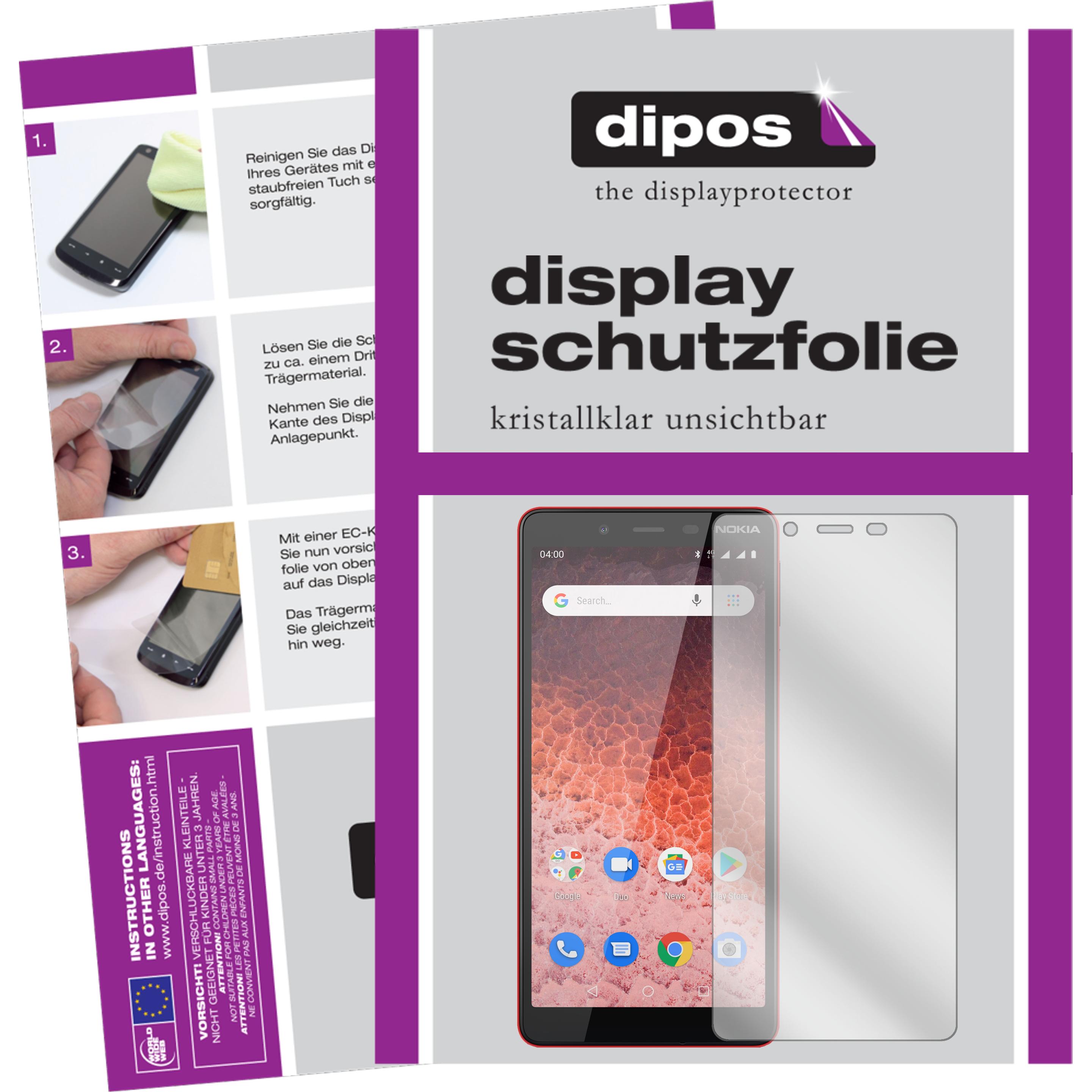 Dipos Displayschutzfolie Crystalclear (6 Stück, Nokia 1 Plus), Smartphone Schutzfolie, Transparent