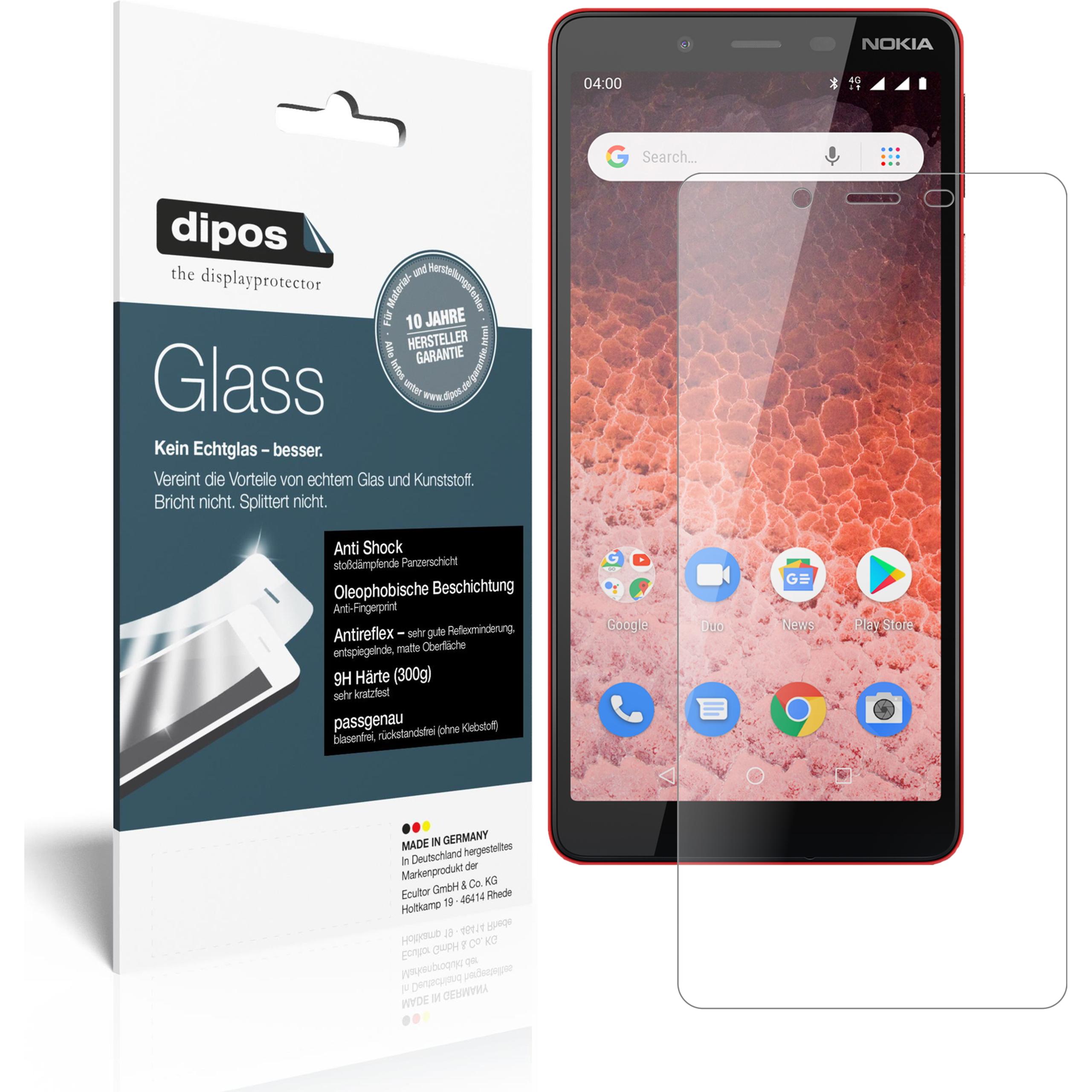 Dipos Displayschutz Anti-Shock (2 Stück, Nokia 1 Plus), Smartphone Schutzfolie, Transparent