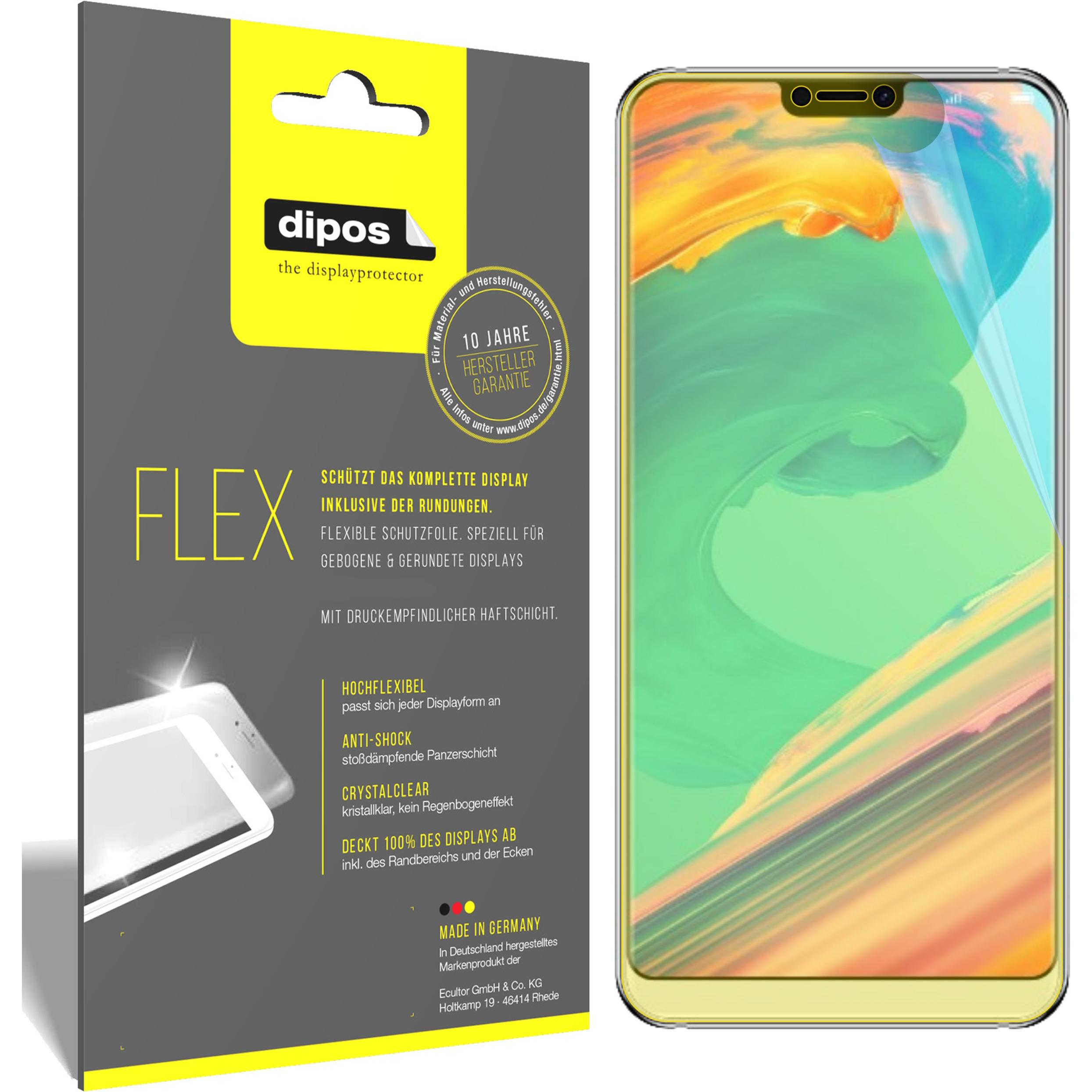 Dipos Displayschutzfolie Full-Cover 3D (3 Stück, Ulefone T2 Pro), Smartphone Schutzfolie, Transparent