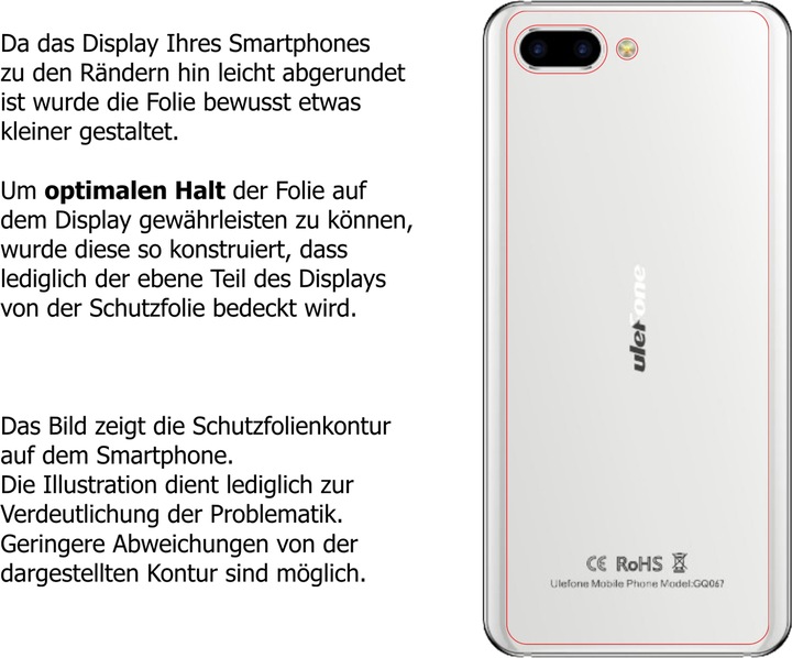 Actual product image Dipos Screen Protector Crystalclear (6 Piece, Ulefone T2 Pro)