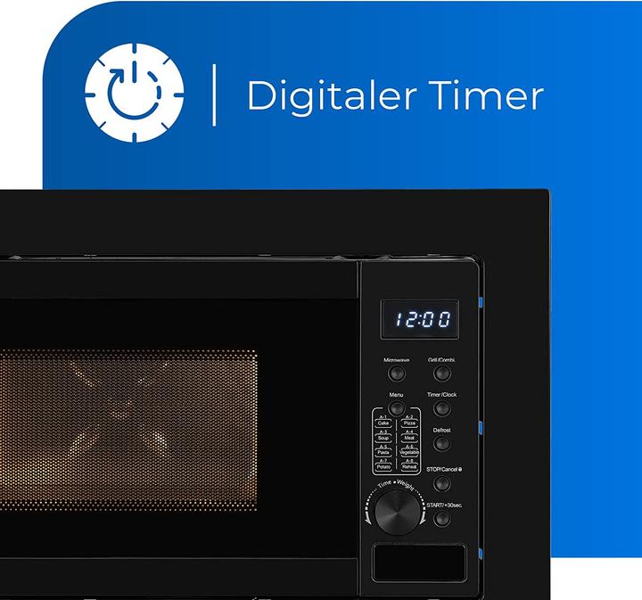 Produktbild Exquisit Einbaumikrowelle Schwarz Digital (20 l)