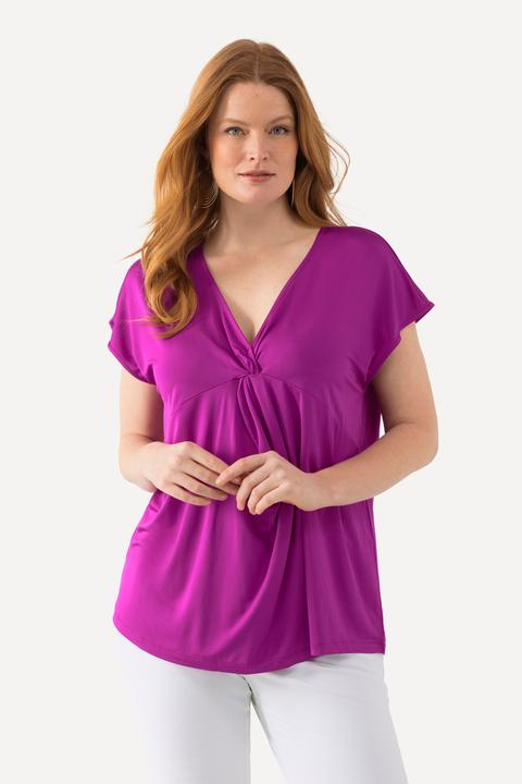Produktbild Ulla Popken Slinkyshirt, Knoten, Classic, V-Ausschnitt, ärmellos (46, 48)