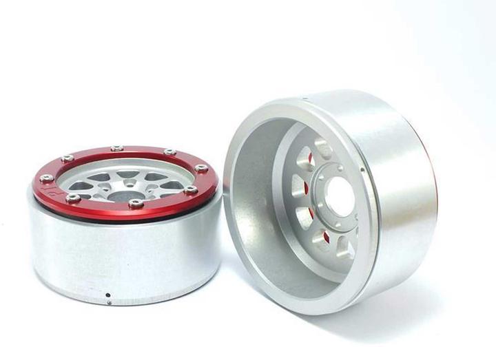 Image du produit Metsafil beadlock wheels gear argent/rouge 1.9 (2 pcs.) sans moyeu de roue