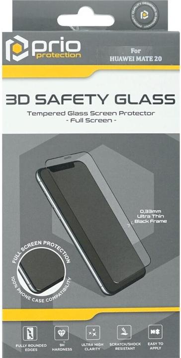 Actual product image prio 3D Screen Protector Glass for Huawei Mate 20 black (1 pcs., Mate 20)