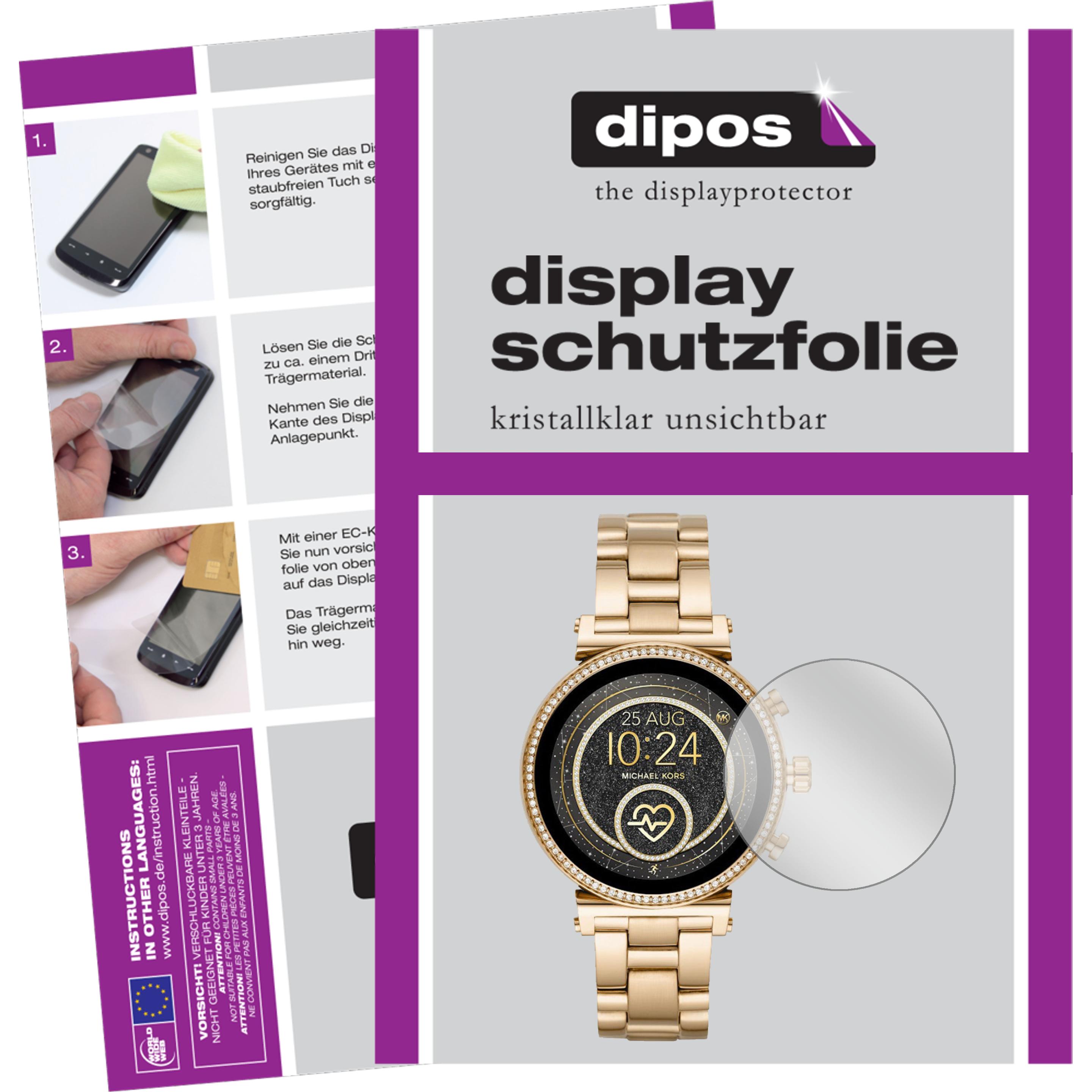 Dipos Displayschutzfolie Crystalclear, Smartwatch Schutzfolie, Transparent