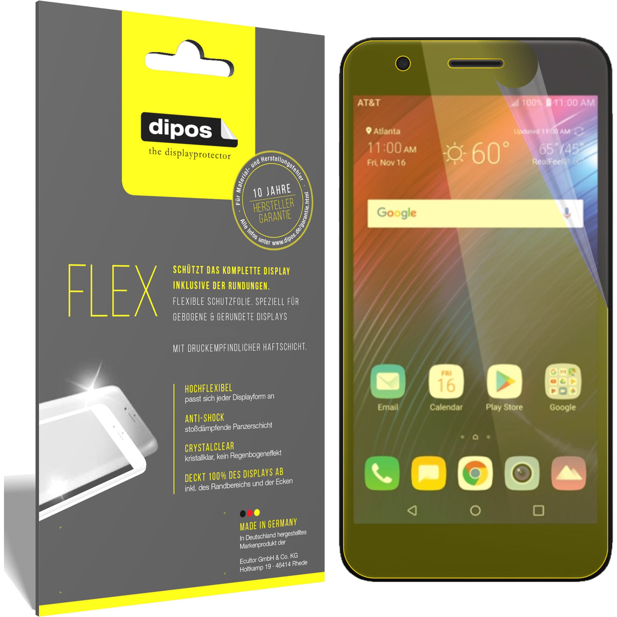 Dipos Displayschutzfolie Full-Cover 3D (2 Stück, LG Phoenix Plus), Smartphone Schutzfolie, Transparent