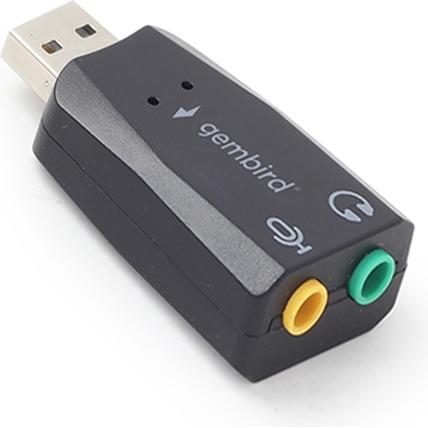 Gembird SC-USB2.0-01 - USB 2.0 - 2 x 3.5mm - Schwarz (USB 2.0), Soundkarte, Schwarz