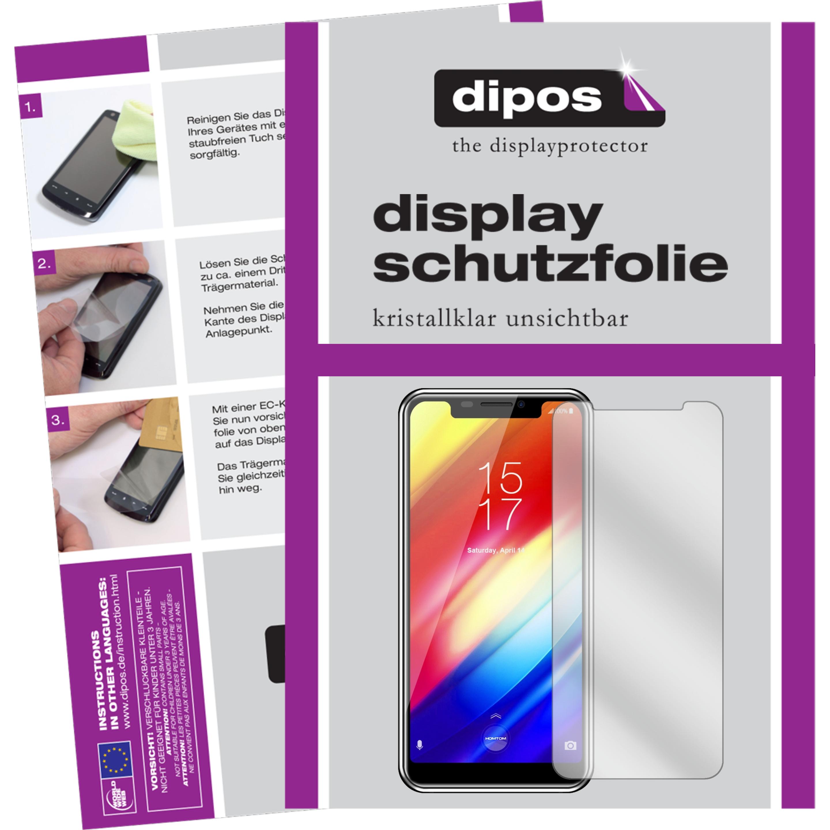 Dipos Displayschutzfolie Crystalclear (6 Stück, HomTom H10), Smartphone Schutzfolie, Transparent