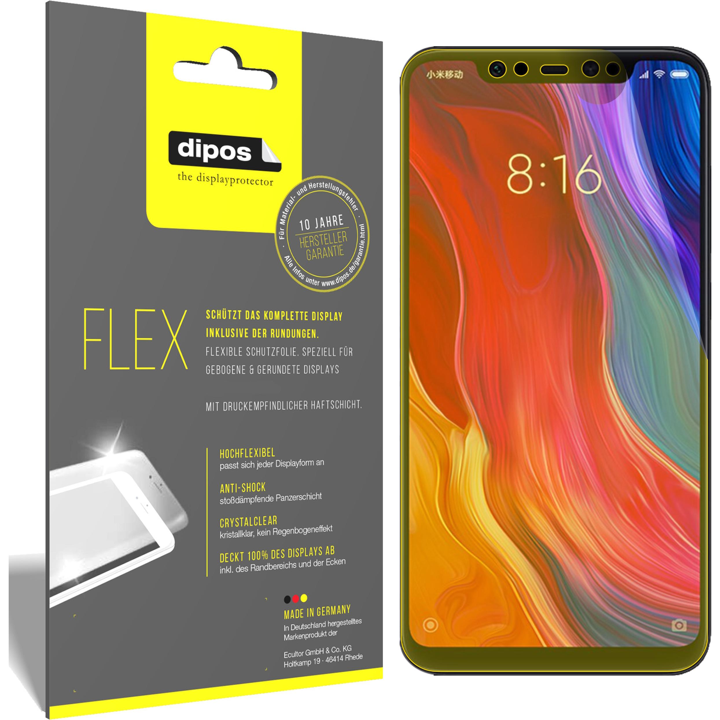 Dipos Displayschutzfolie Full-Cover 3D (2 Stück, Xiaomi Mi 8 SE), Smartphone Schutzfolie, Transparent