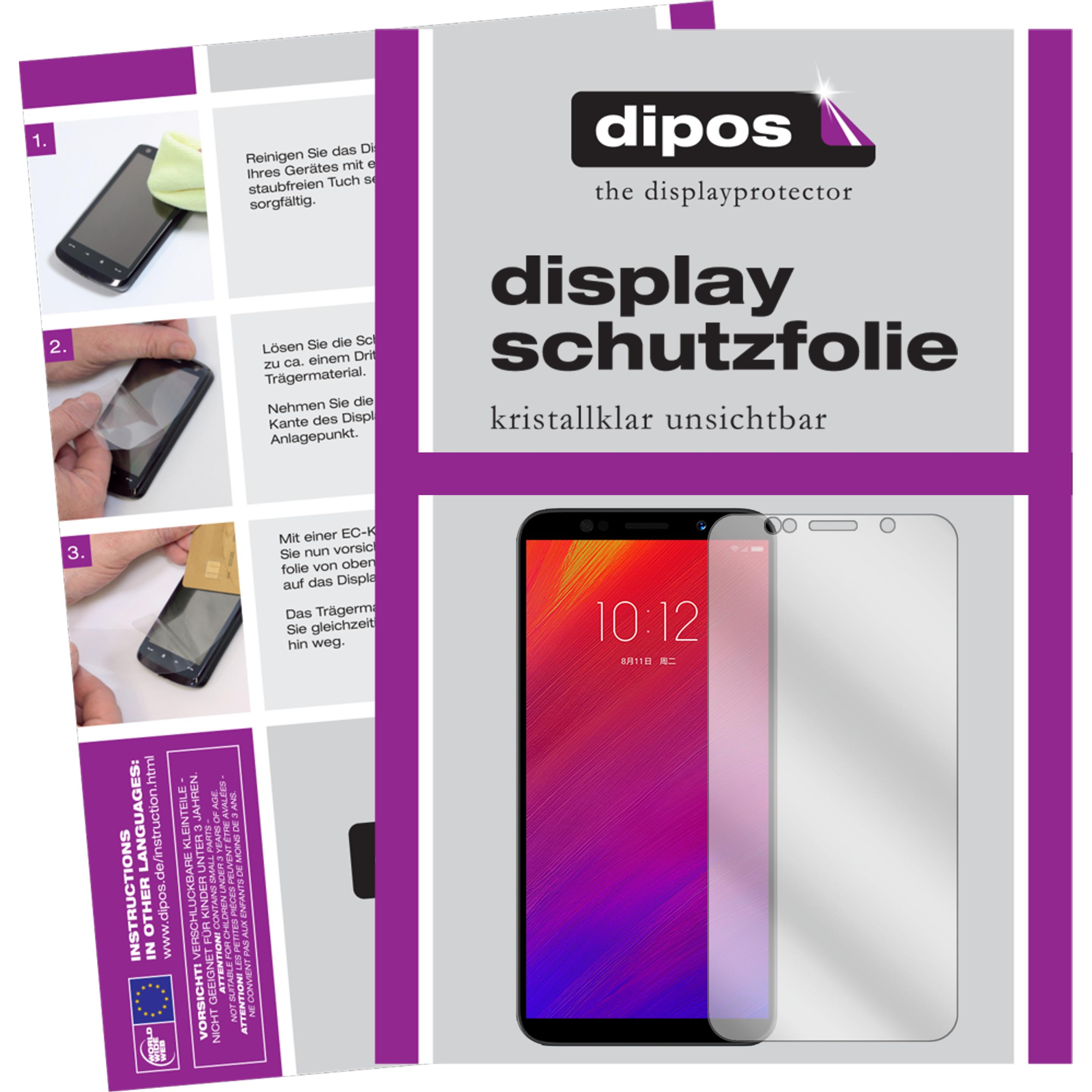Dipos Displayschutzfolie Crystalclear (2 Stück, Lenovo A5), Smartphone Schutzfolie, Transparent