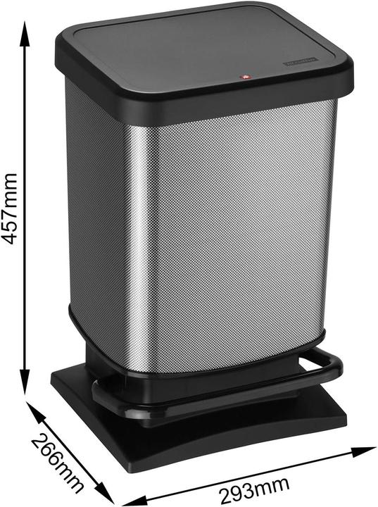 Actual product image Rotho Paso pedaalemmer - prullenbak 20L - BPA vrij - donker zilvermetallic (1754010273WS) (20 l)