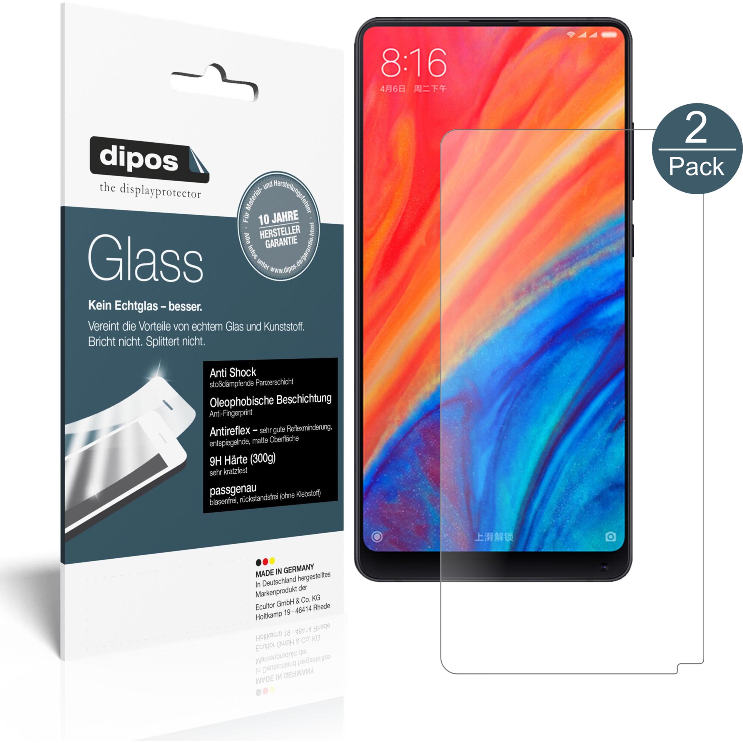 Dipos Displayschutz Anti-Shock (2 Stück, Xiaomi Mi Mix 2S), Smartphone Schutzfolie, Transparent