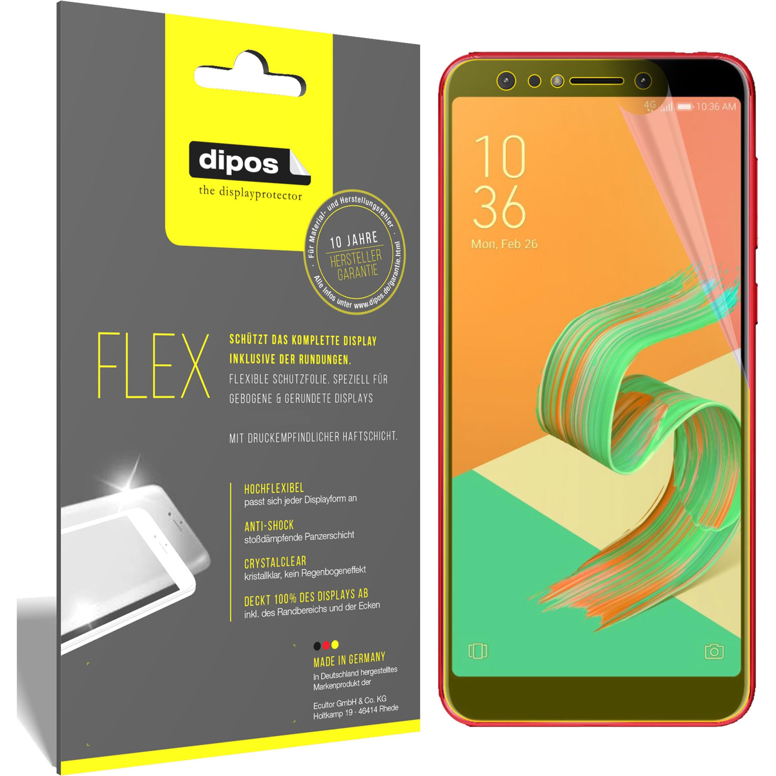 Dipos Displayschutzfolie Full-Cover 3D (3 Stück, Asus Zenfone 5 Lite (ZC600KL)), Smartphone Schutzfolie, Transparent