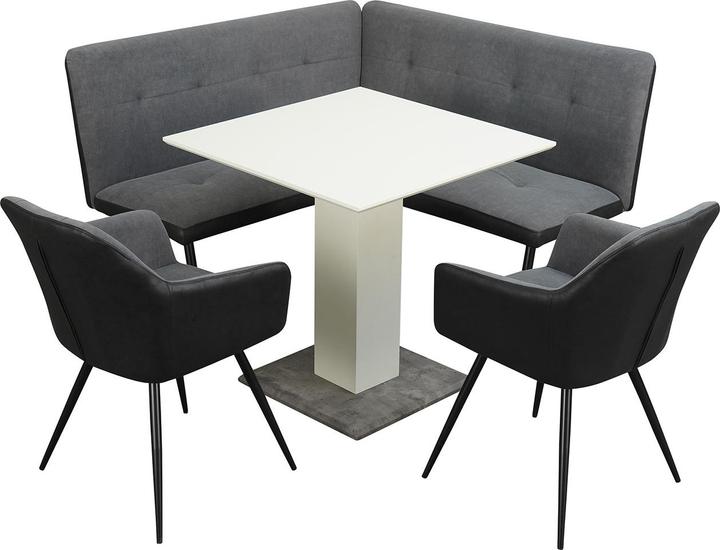 HTI-Living Sitzgruppe Anthrazit/Grau/Weiss Joschka (MDF)