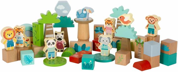 Actual product image small foot Wooden Building Blocks "Jungle Friends"