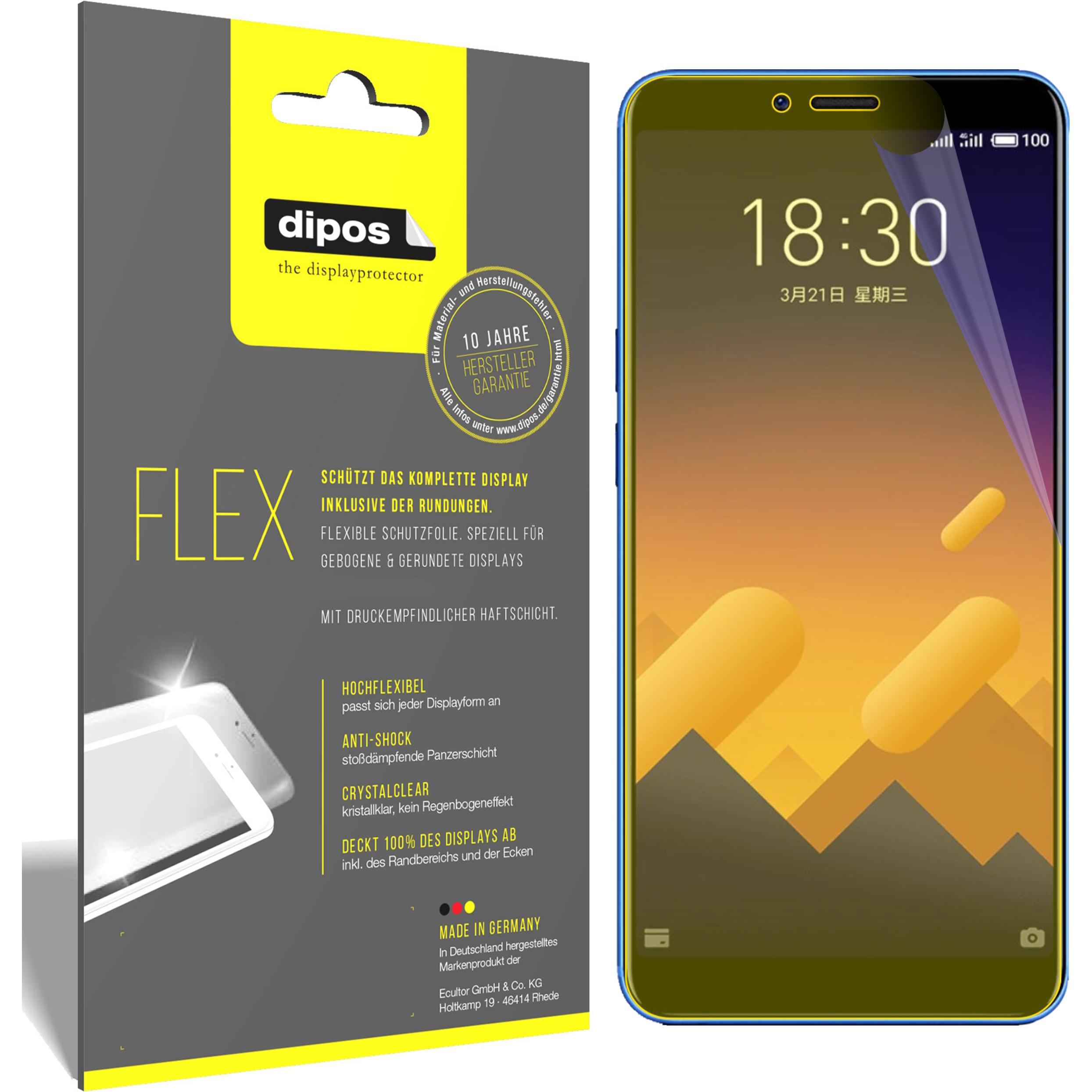 Dipos Displayschutzfolie Full-Cover 3D (3 Stück, Meizu E3), Smartphone Schutzfolie, Transparent