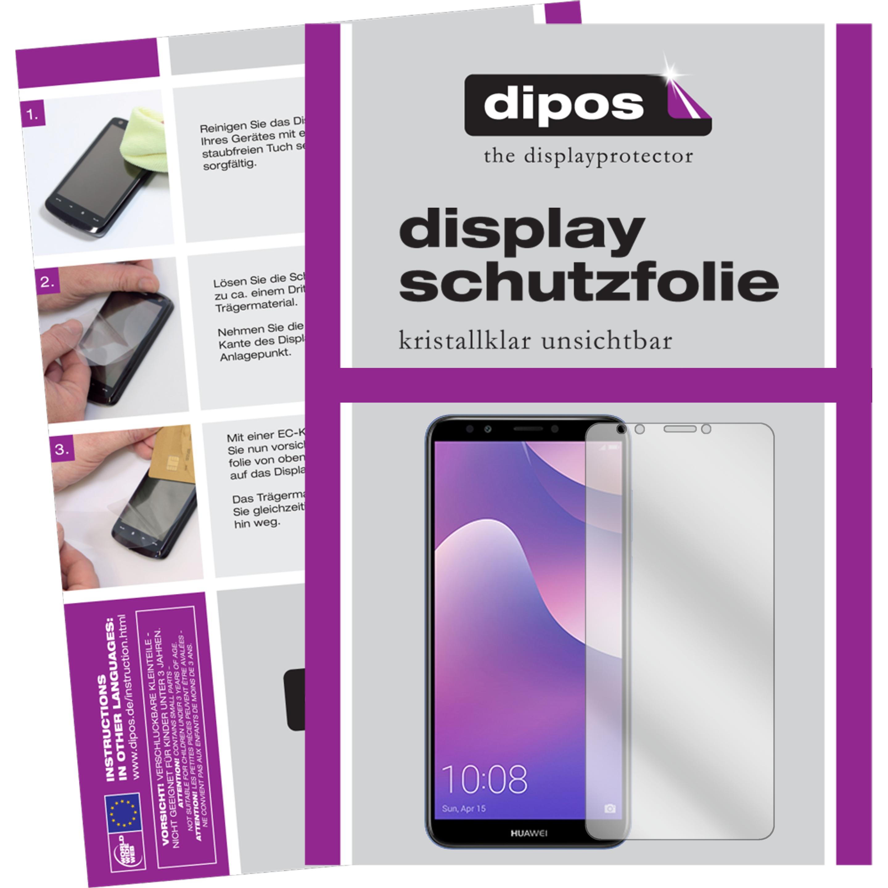 Dipos Displayschutzfolie Crystalclear (5 Stück, Huawei Y7 Prime (2018)), Smartphone Schutzfolie, Transparent