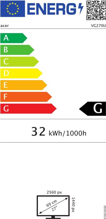 Energie-Label Acer Nitro VG270U (2560 x 1440 Pixel, 27")